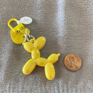 Metalic Yellow Balloon Dog Keychain
